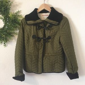 Anthropologie Cartonnier Green Quilted Jacket